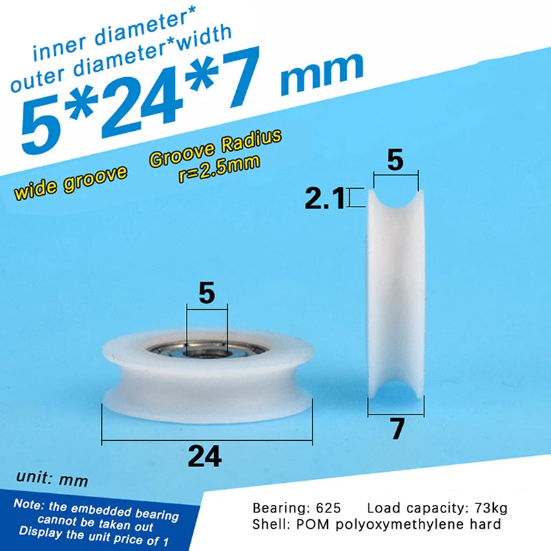 U Groove 625 Ball Bearing Pulley Wheel for Doors & Drawers Pulley Bearing Wheel QXL