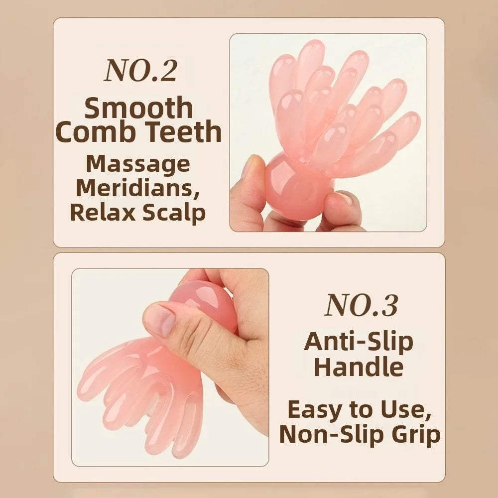 14-Tentacle Octopus Scalp Massager Comb | Resin Head Massager Scalp Massager Comb QXL