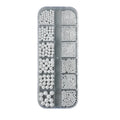 12-Grid Mixed White Pearl Nail Charms | Flatback Bead Set Nail Art Pearls QXL A