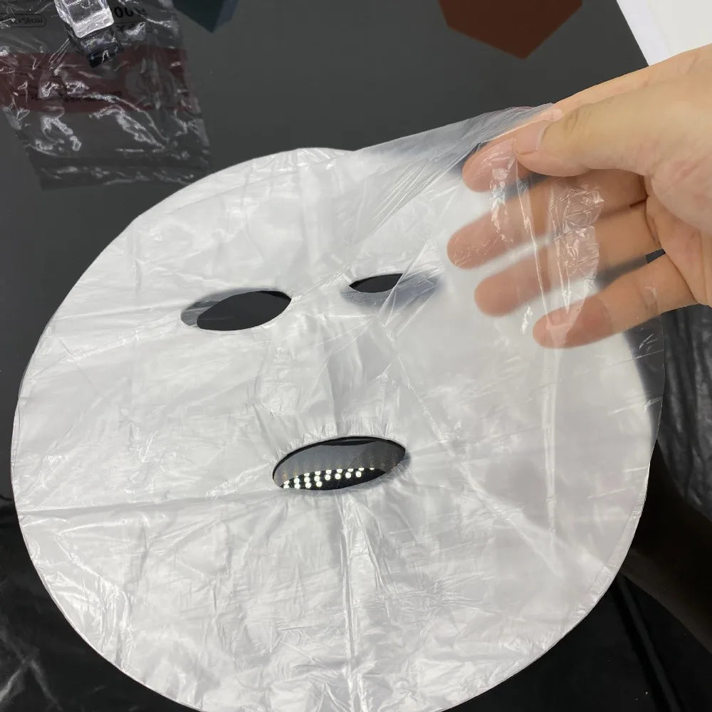 100-Pack Disposable PE Face & Neck Mask Wrap Film | Skincare Face Mask Wrap Film QXL