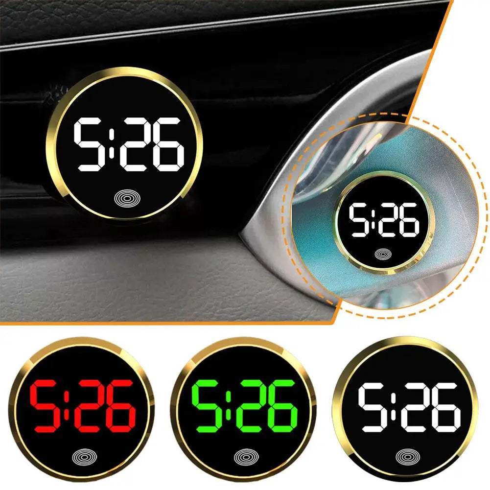 Car Luminous LED Clock | Touch Button Dashboard Timepiece Car Dashboard Clock QXL
