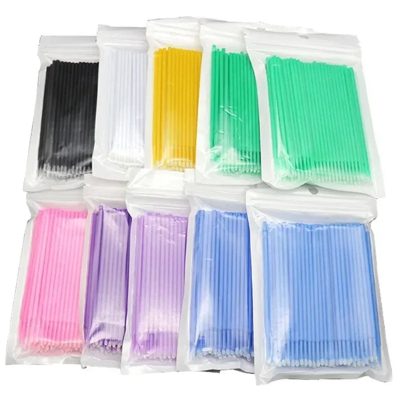 100-Pack Disposable Micro Brushes for Eyelash Extensions Disposable Micro Brushes QXL