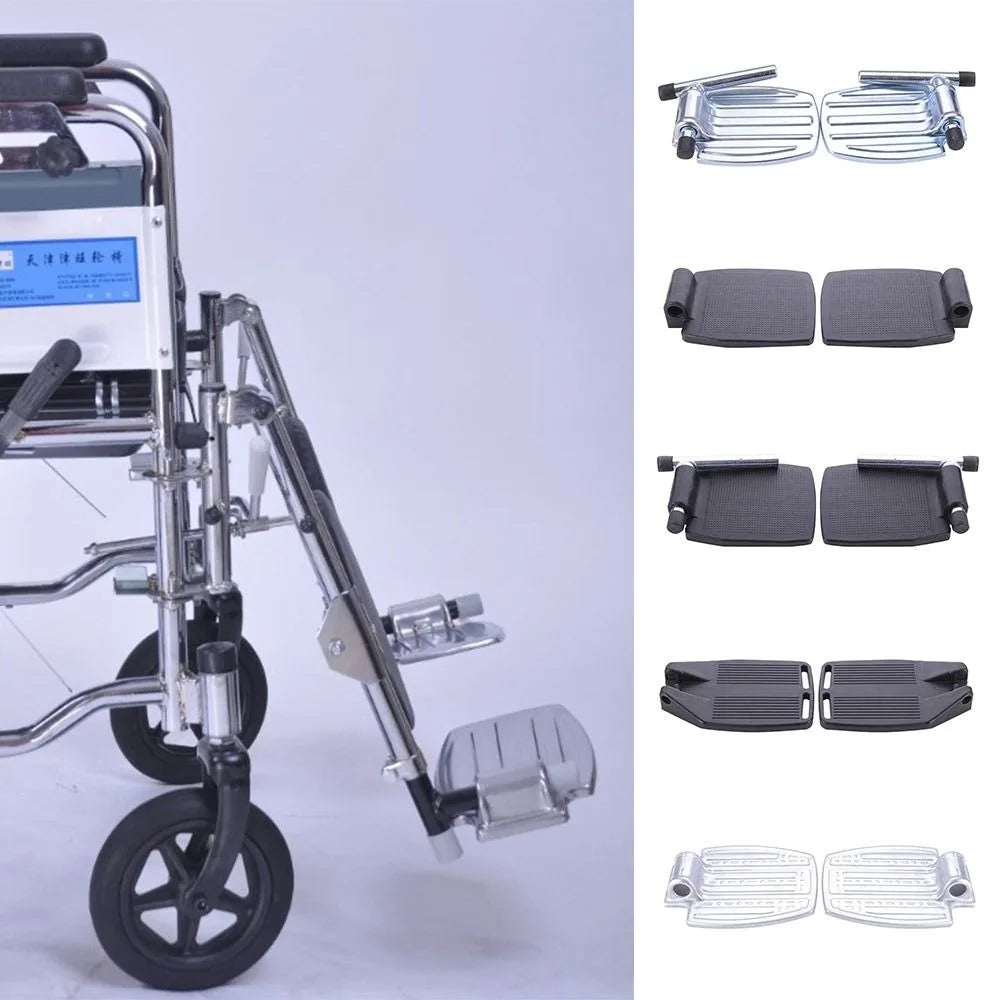 Non-Slip Wheelchair Footrest Pedal Replacement Pair | Leg Tube Wheelchair Footrest QXL