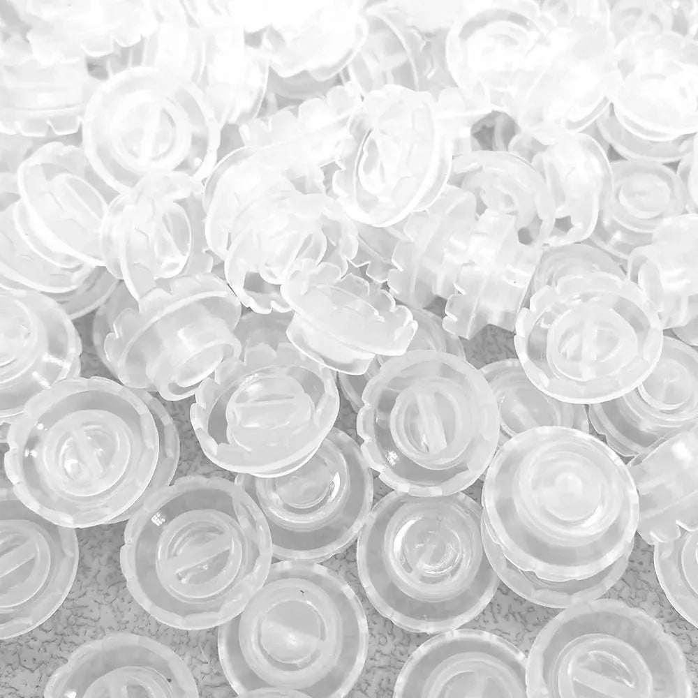 100-Pack Disposable Eyelash Glue Ring Holders – Pink & Clear Lash Glue Ring Holder QXL