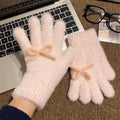 Women's Plush Bow Thermal Gloves | Touchscreen Winter Gloves Winter Gloves QXL Pink