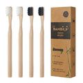 4-Pack Biodegradable Bamboo Toothbrush | 20,000 Soft Bristles Bamboo Toothbrush Set QXL 4Pcs Mix colors