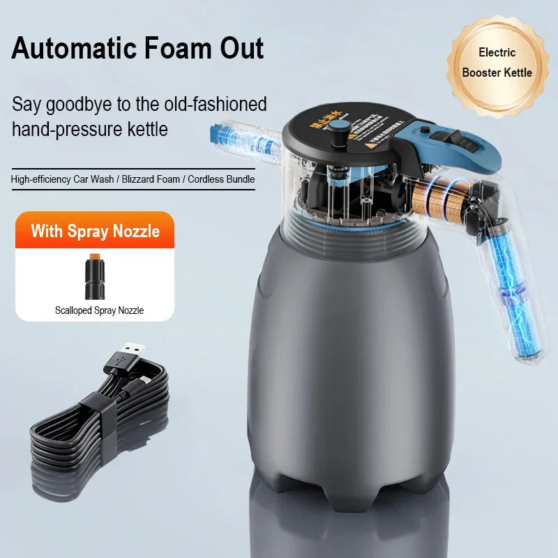 EAFC 1.7L Electric Snow Foam Cannon | Handheld Car Wash Sprayer Electric Foam Sprayer QXL