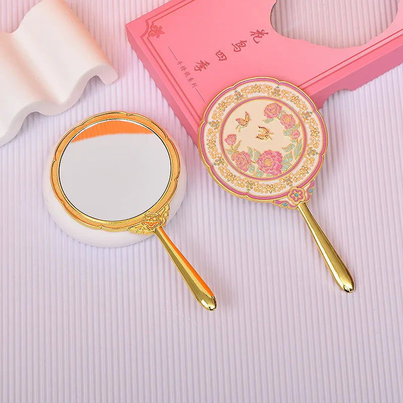 Floral Handheld Mirror in Gift Box | Metal Makeup Mirror Handheld Makeup Mirror QXL
