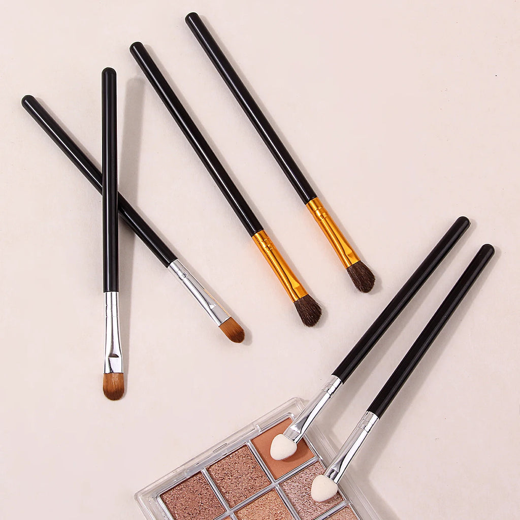 6-Piece Eye Makeup Brush Set | Brow, Liner & Shader Kit Eye Makeup Brush Set QXL
