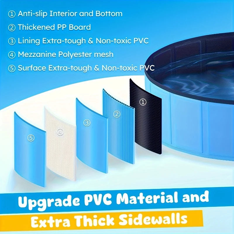 Blue PVC Dog Bath Tub | Indoor & Outdoor Pet Bathing Pet Bath Tub QXL