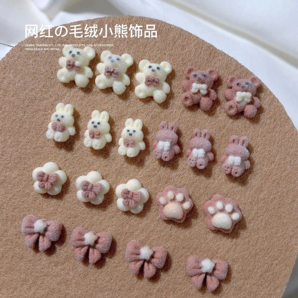 10-Pack 3D Kawaii Bear & Rabbit Nail Art Charms | DIY Manicure Nail Art Charms QXL