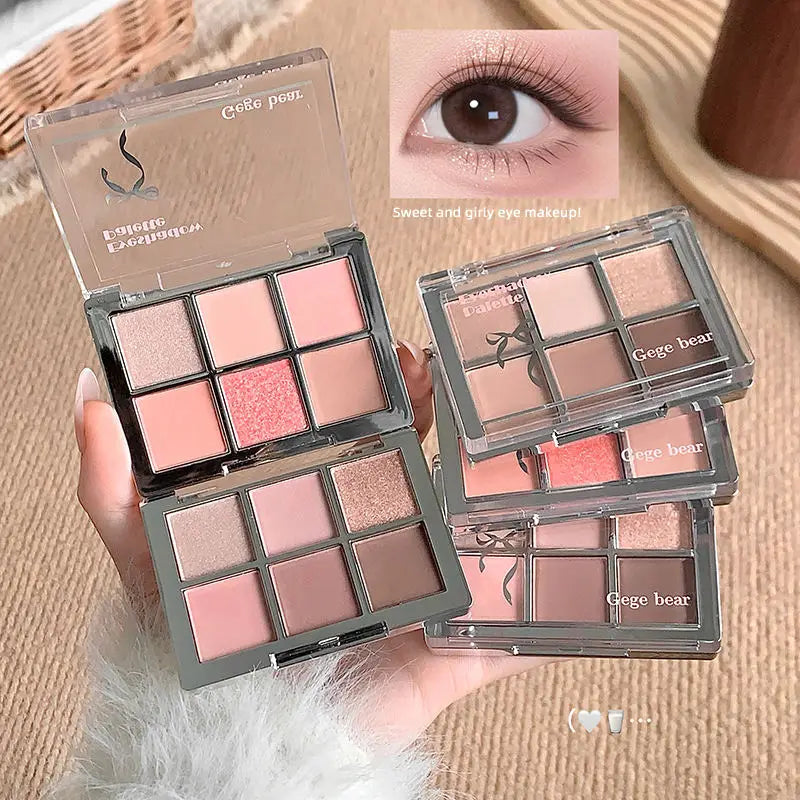 Pink Cherry Blossom 6-Color Eyeshadow Palette | Matte & Shimmer Eyeshadow Palette QXL