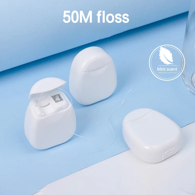 50M Mint Expanding Nylon Dental Floss Roll | Plaque Removal Dental Floss Roll QXL