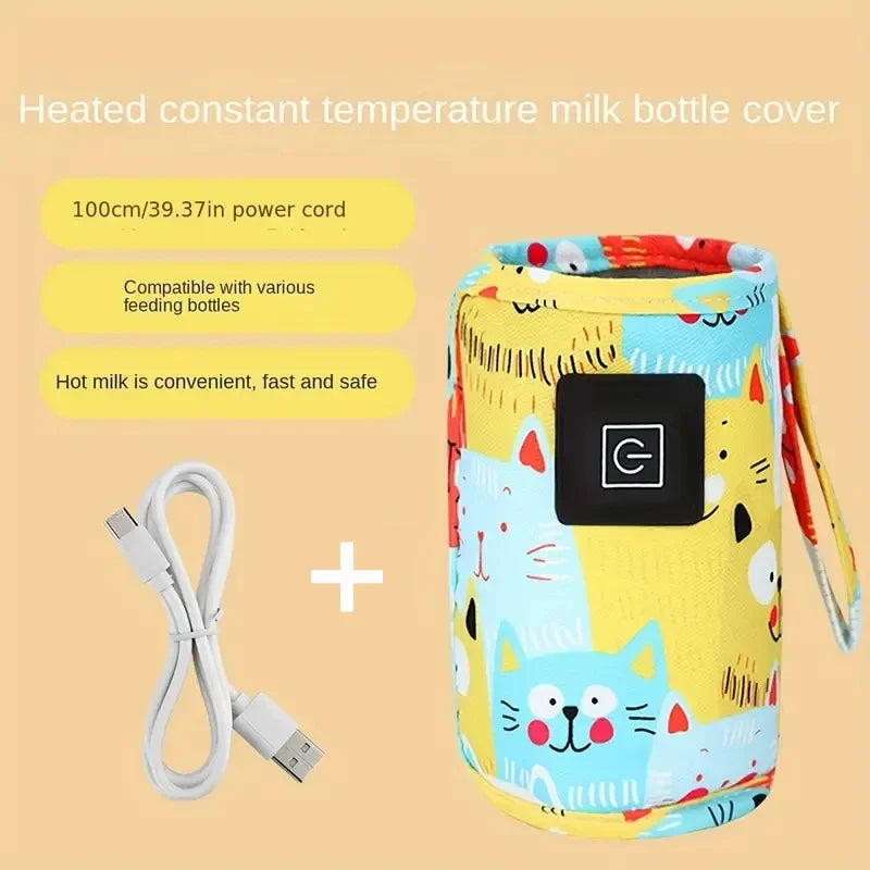 USB Baby Bottle Warmer Travel Bag | Portable Stroller Insulated Baby Bottle Warmer QXL USB B360 yellow No plug