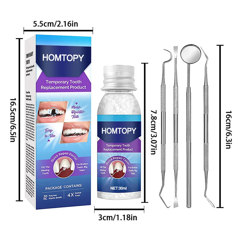 Moldable Thermal Bead Tooth Repair Kit | 30ml Resin Temporary Tooth Repair Kit QXL