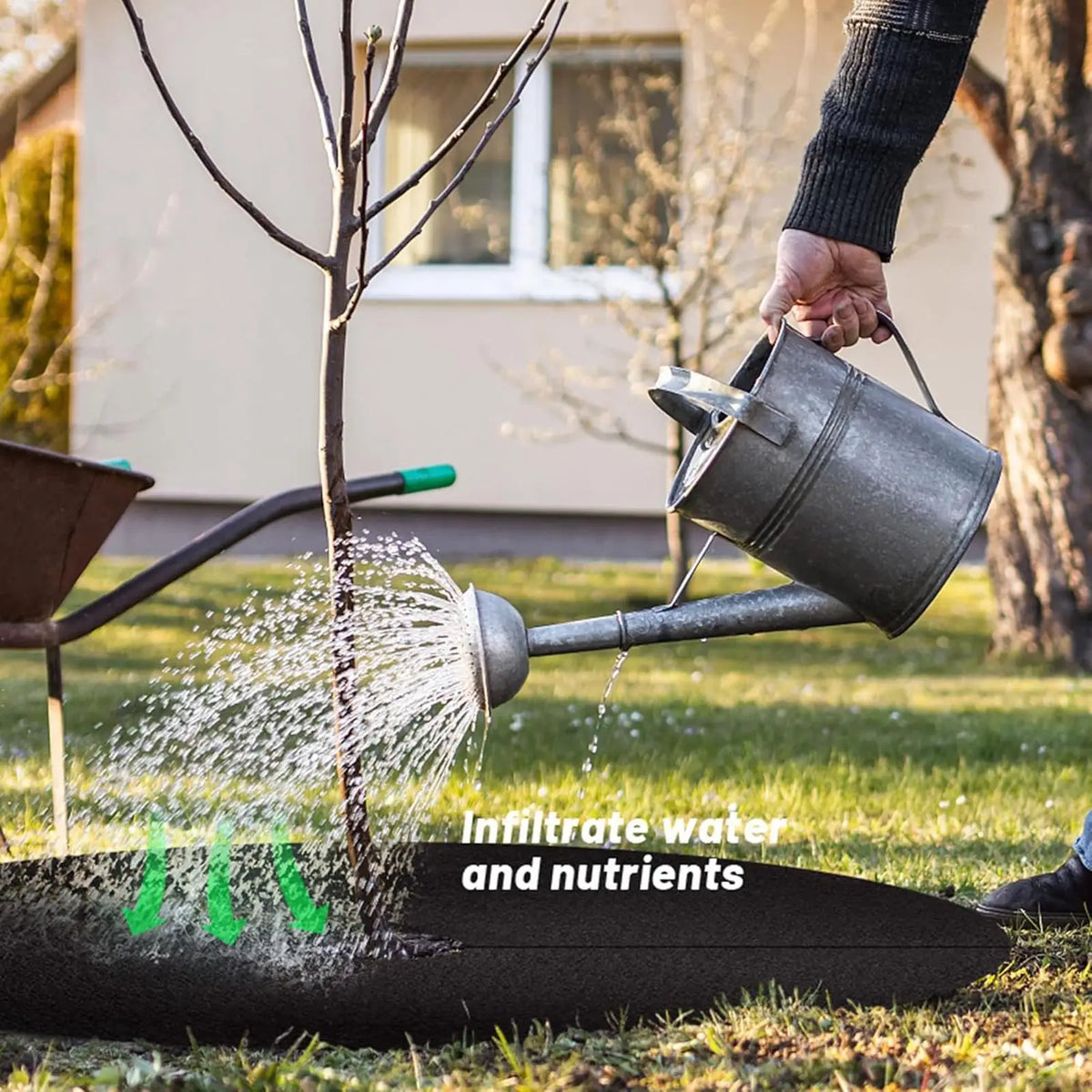 Tree Mulch Ring Weed Control Mat | Non-Woven Root Protector Garden Weed Control Mat QXL