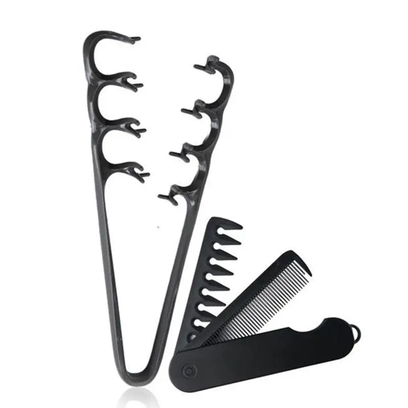 2-Pack Wide-Tooth Texture Styling Comb | All Hair Types Hair Styling Comb QXL Black