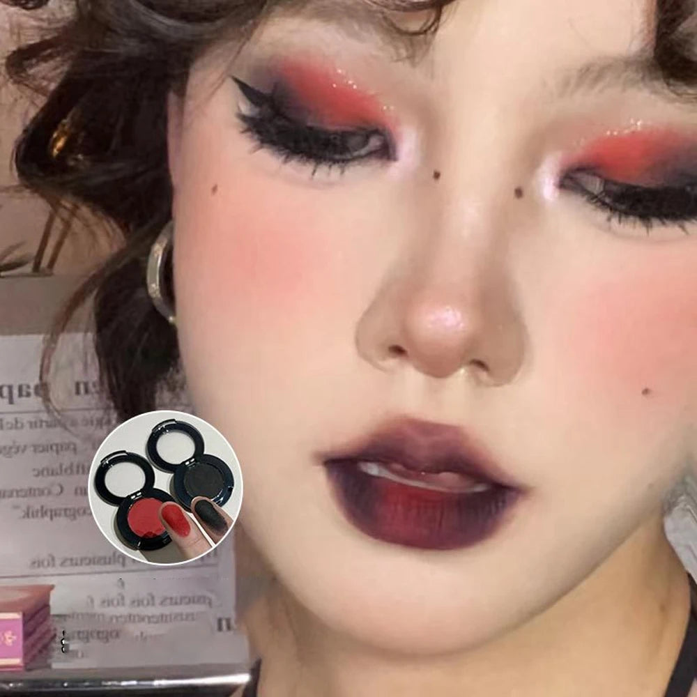 2-in-1 Matte Eyeshadow & Contour Palette | White Black Red Eyeshadow Palette QXL