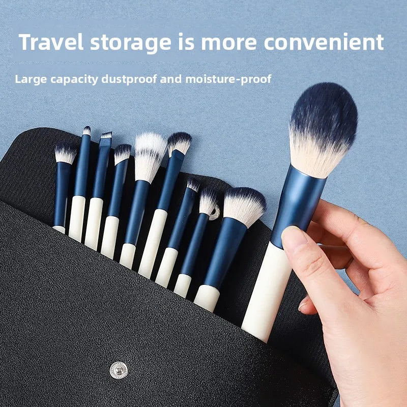 10-Piece Soft Fiber Makeup Brush Set – Face & Eye Kit Makeup Brush Set QXL