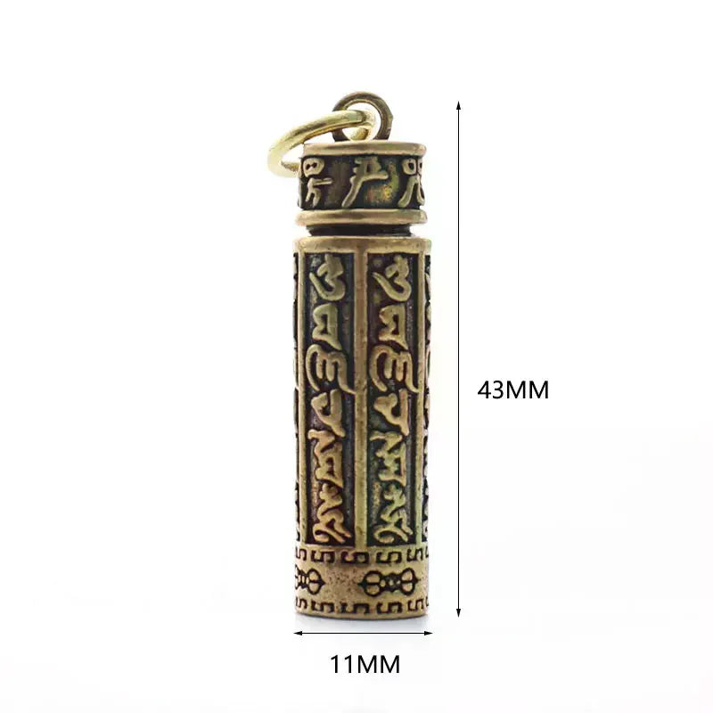 Brass Cylinder Pill Box Keychain | Compact Medicine Container Pill Box Keychain QXL