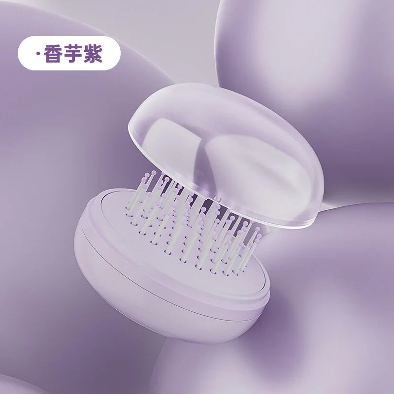 Portable Telescopic Comb with Mirror | One-Click Self-Cleaning Telescopic Hair Comb QXL PURPLE