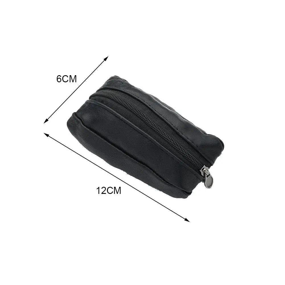 PU Leather Mini Zipper Key Case & Coin Purse – Black Coin Purse Key Case QXL