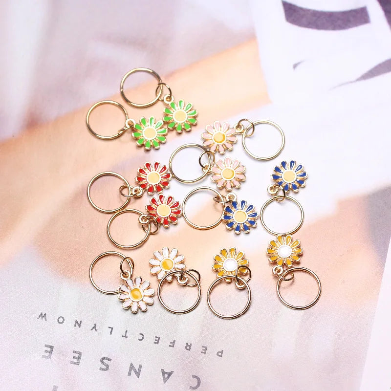10-Pack Daisy Dreadlock Hair Cuffs | Multicolor Braid Rings Hair Cuffs & Rings QXL