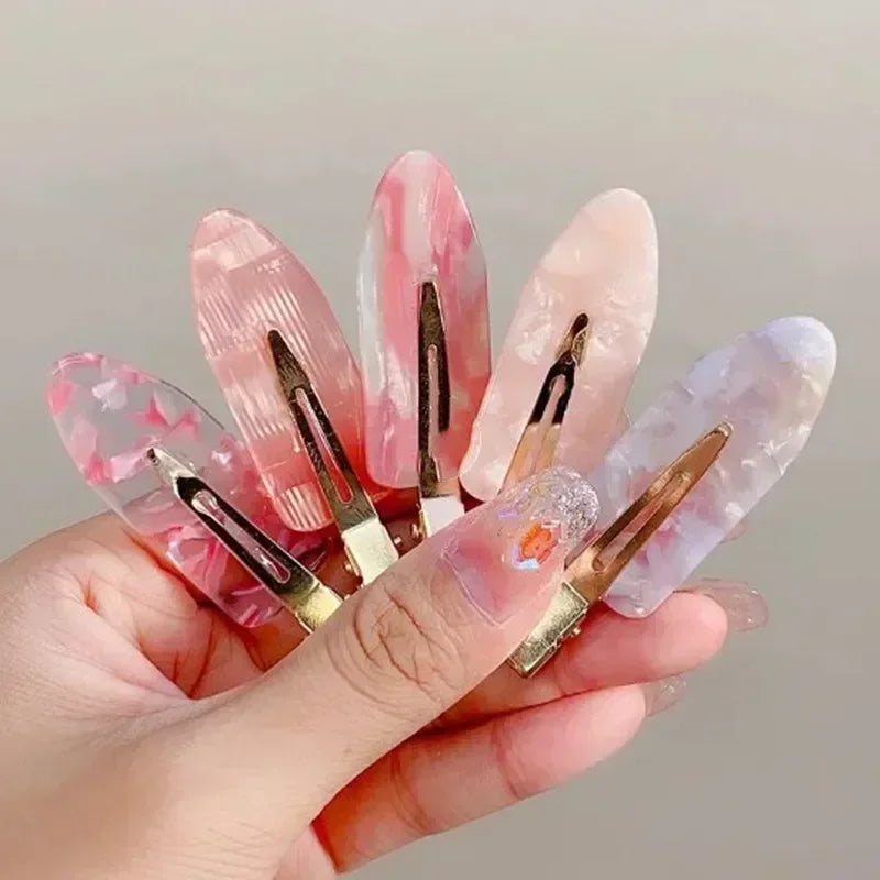 Sakura Pink Duckbill Hair Clips | Seamless No-Bend Bangs Hair Clip Set QXL