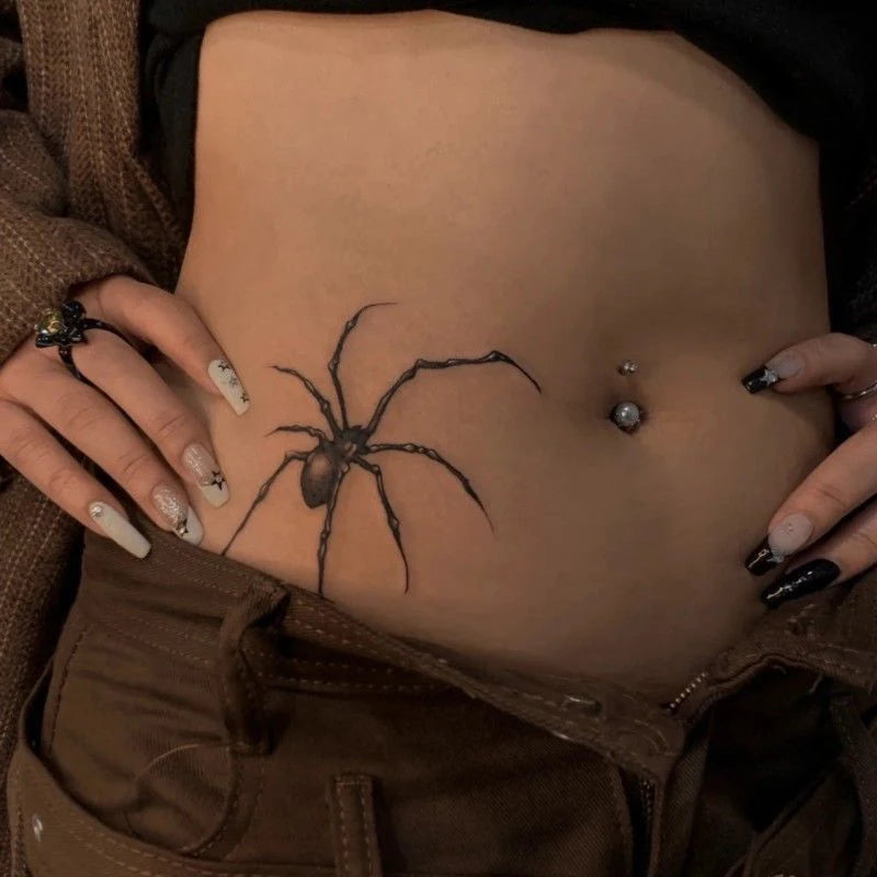Spider Waterproof Temporary Tattoo Sticker | 1–2 Week Wear Temporary Tattoo Sticker QXL