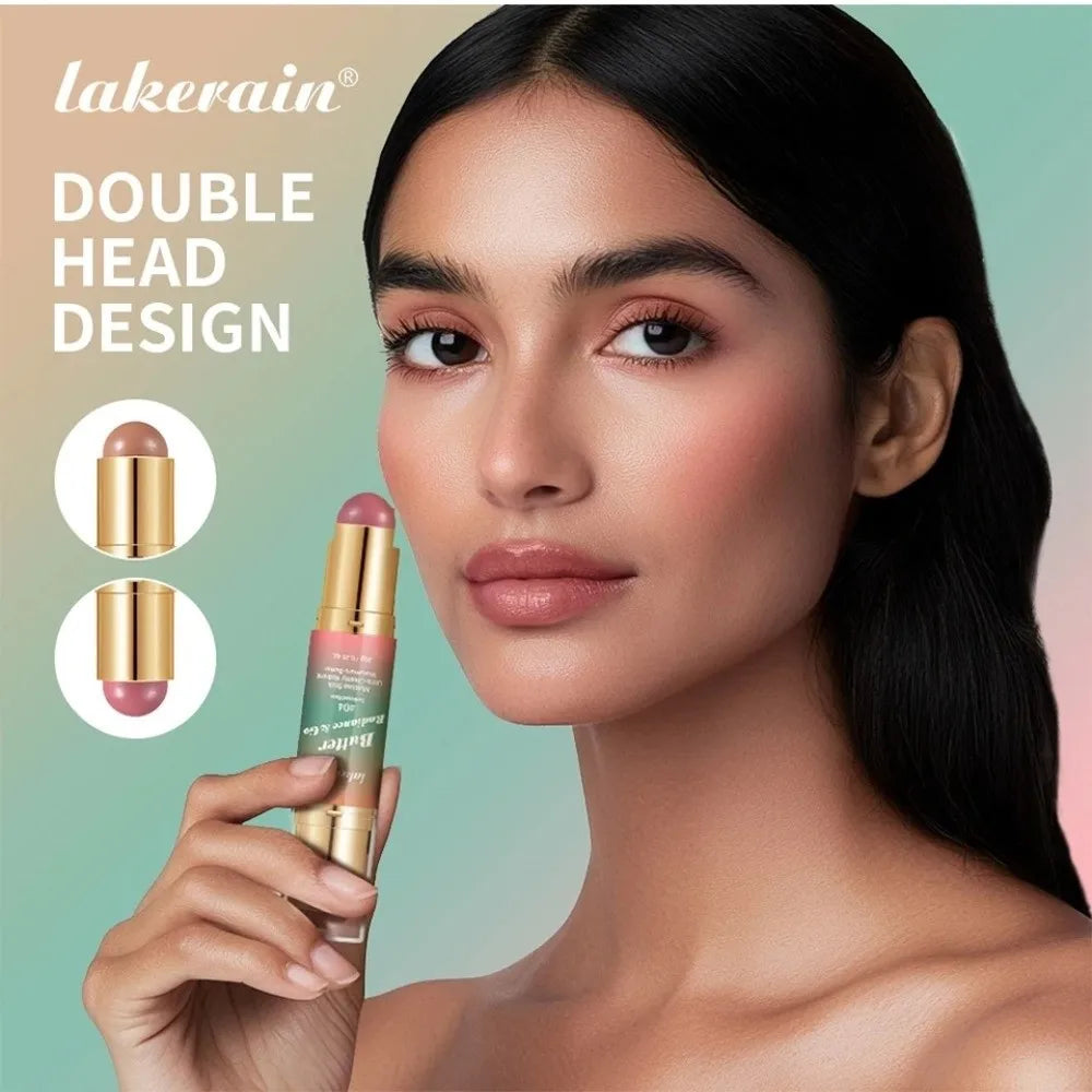 Double-Ended Blush & Bronze Stick | Multipurpose Makeup Blush Stick QXL