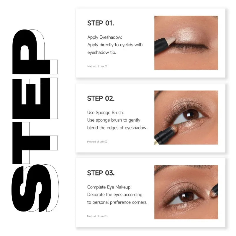 Double-Ended Eyeshadow Stick – 20 Colors, Waterproof Eyeshadow Stick QXL