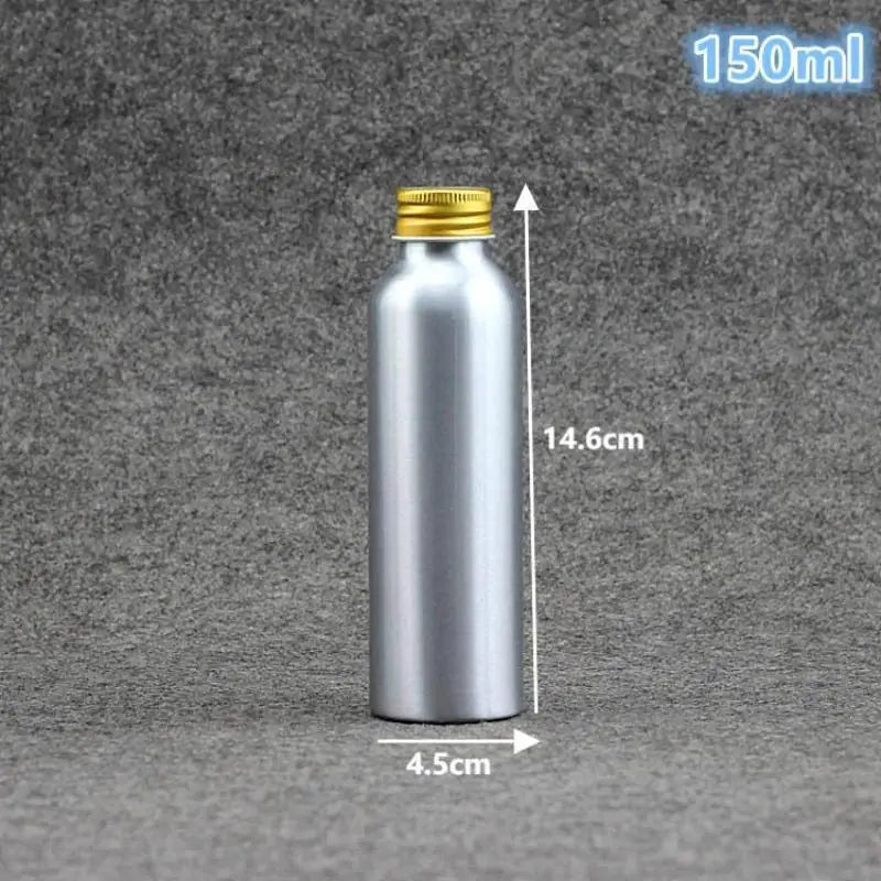 Gold Aluminum Refillable Travel Bottle 50ml–250ml Screw Cap Refillable Travel Bottle QXL 150ml