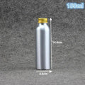 Gold Aluminum Refillable Travel Bottle 50ml–250ml Screw Cap Refillable Travel Bottle QXL 150ml