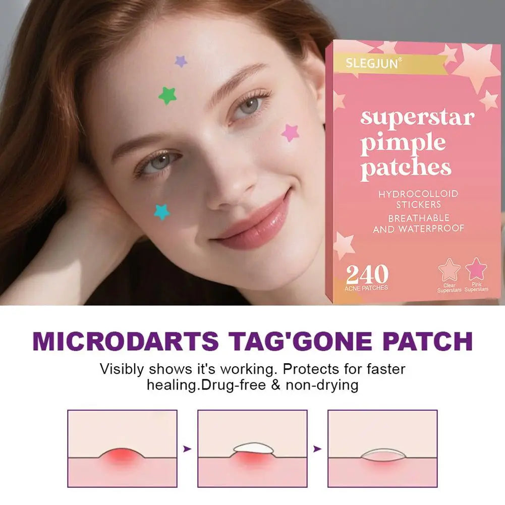 200/240-Pack Hydrocolloid Pimple Patches | Invisible Spot Covers Pimple Patches QXL