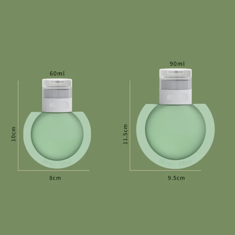3-Pack Silicone Refillable Travel Bottles 60ml/90ml Set Travel Bottle Set QXL