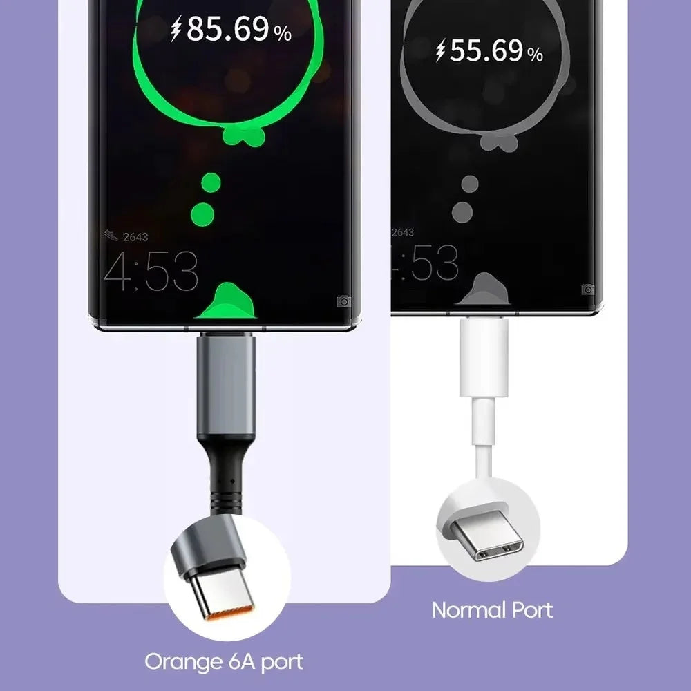 1M Coiled Spring USB-C to USB-C Cable | 6A Fast Charging USB-C Charging Cable QXL