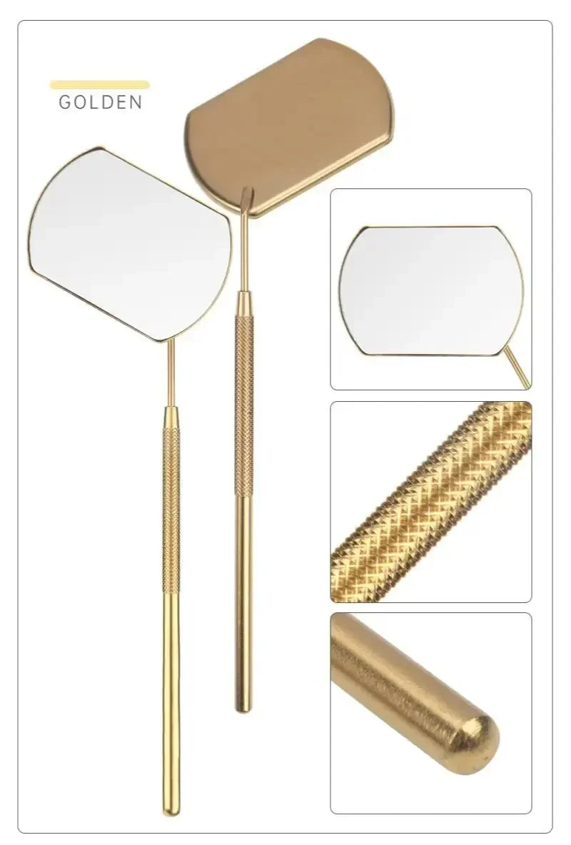 Stainless Steel Lash Extension Checking Mirror | Beauty Tool Lash Extension Mirror QXL M11 Golden