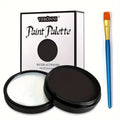 30g Water-Activated Face & Body Paint | Non-Toxic Halloween Face & Body Paint QXL black and brush