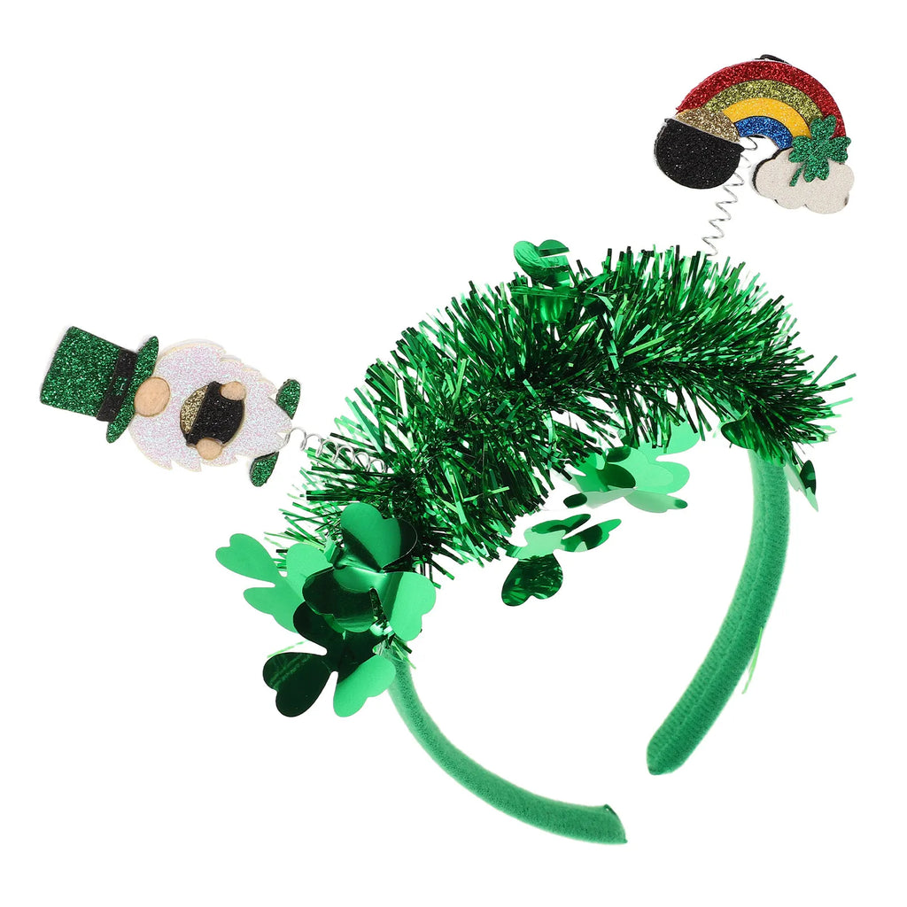 Green Shamrock St. Patrick's Day Elastic Headband | Hair Hoop Festive Hair Headband QXL