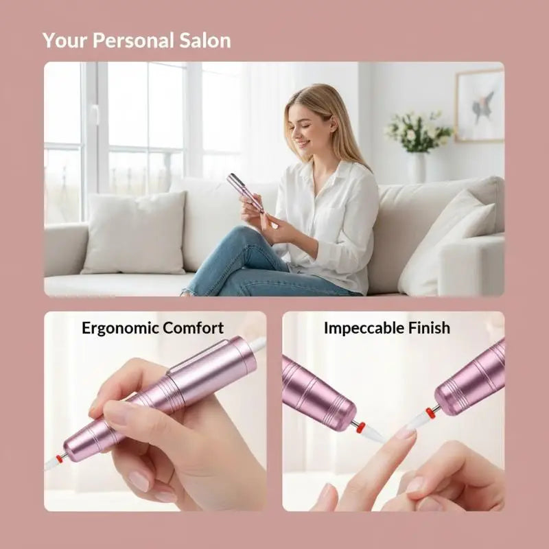 35000 RPM Rechargeable Electric Nail Drill | Gel & Acrylic Electric Nail Drill QXL