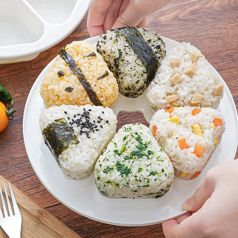 Triangle Sushi Mold & Rice Ball Maker | 6-in-1 Bento Kit Sushi Mold Kit QXL