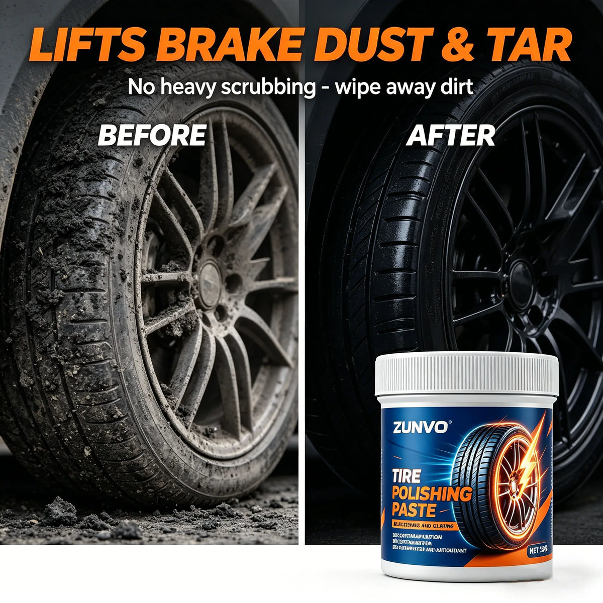 Tire Polishing Paste | Blacken, Glaze & Protect Car Tires Tire Polishing Paste QXL