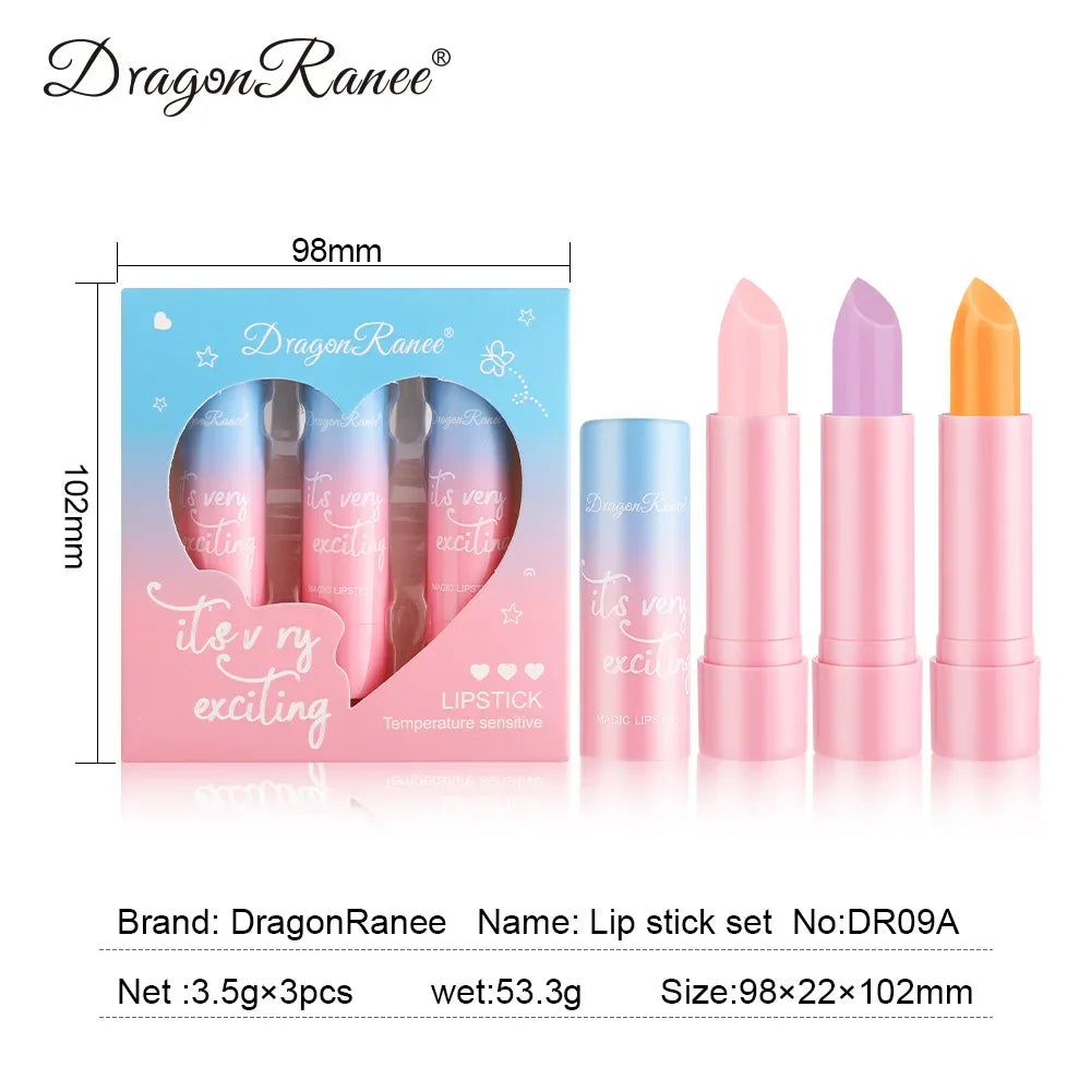 Dragon Ranee 3-Pc Temperature-Change Moisturizing Lip Balm Set Lip Balm Set QXL