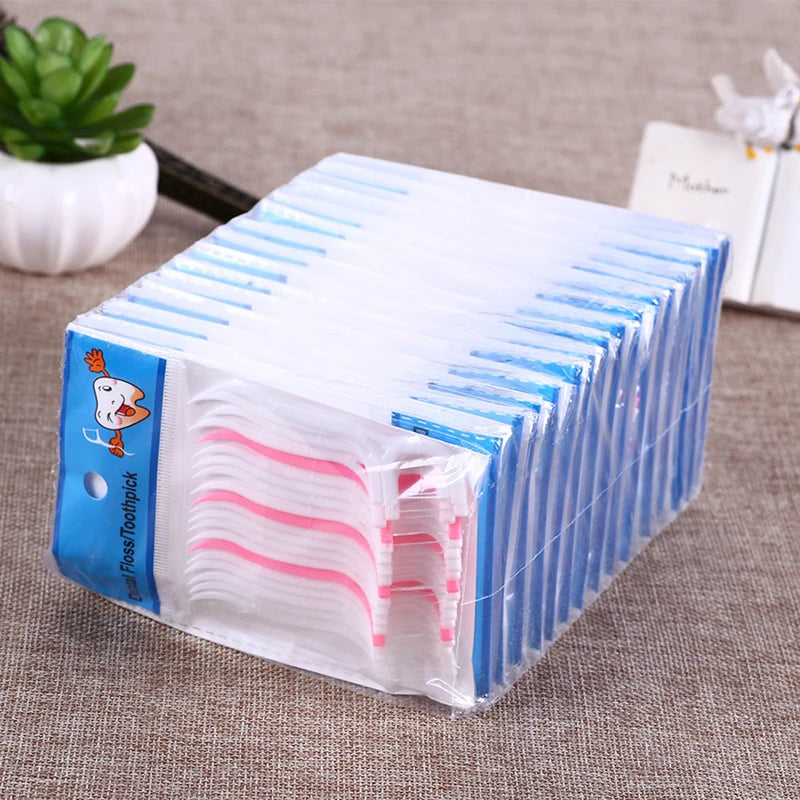 Disposable Floss Picks & Interdental Brushes – 20/50/100 Pack Dental Floss Picks QXL
