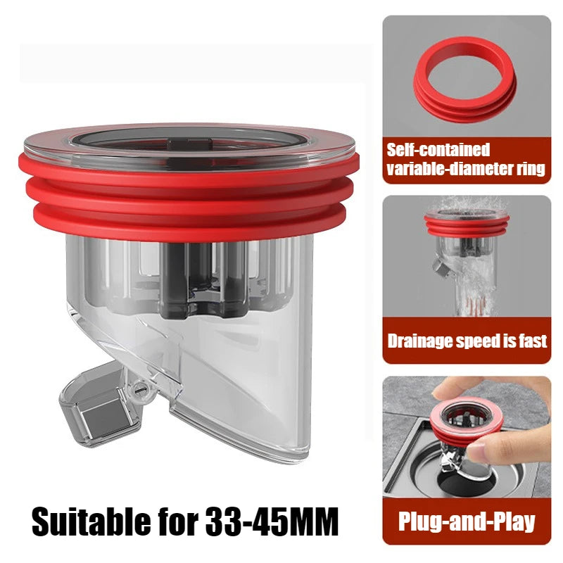 Odor-Proof Floor Drain Valve & Backflow Preventer 36–45mm Floor Drain Valve QXL