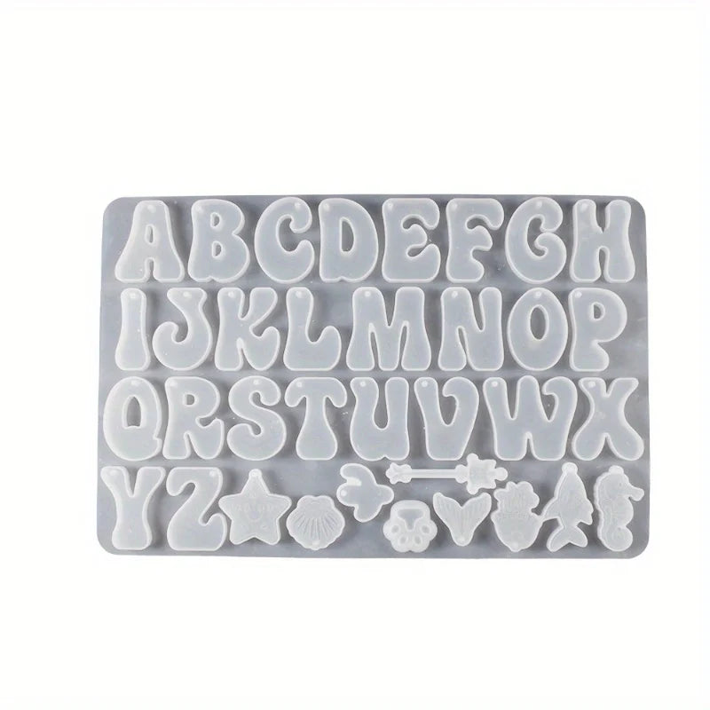Silicone Alphabet Resin Casting Molds – DIY Jewelry & Keychain Resin Casting Mold QXL 1pc