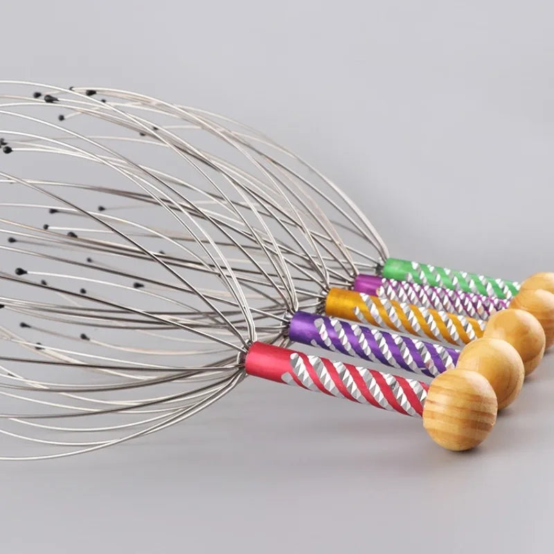 Octopus Head Massager Scalp Scratcher | Stainless Steel 21cm Scalp Head Massager QXL 1pc Random color