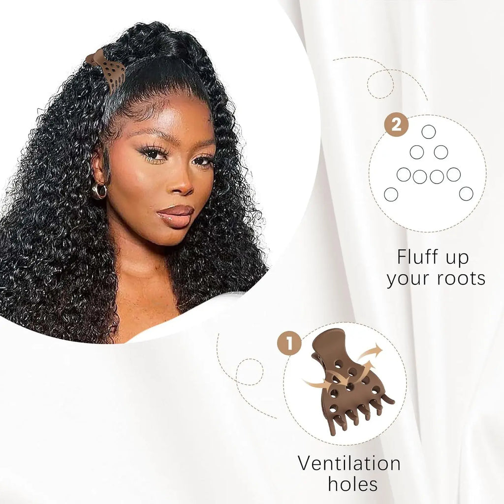 7-Pack Root Lift Claw Clips for Curly Hair | No-Crease Hair Root Clip QXL