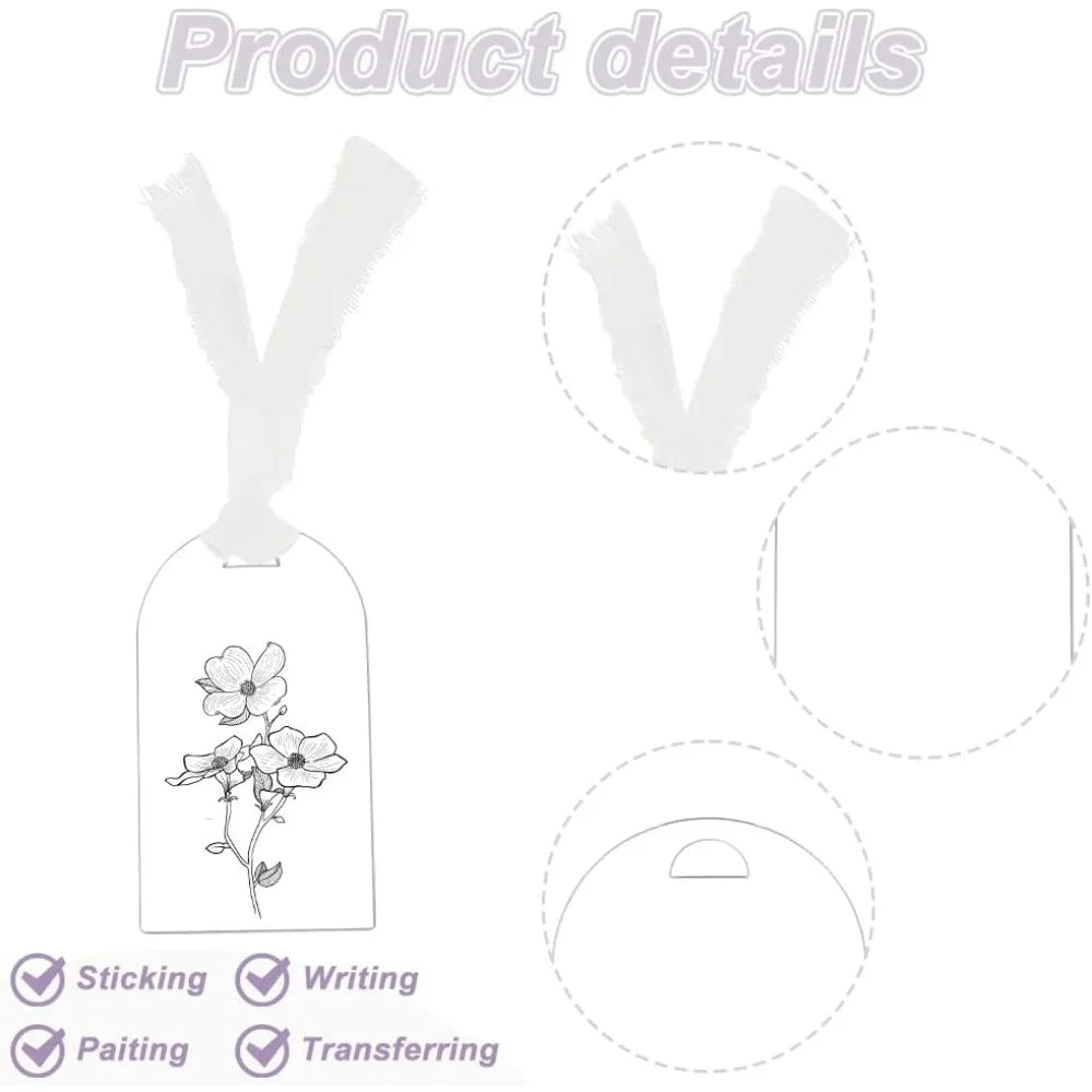 20-Pack Clear Acrylic Place Cards with Ribbon | Wedding & Party Acrylic Place Cards QXL