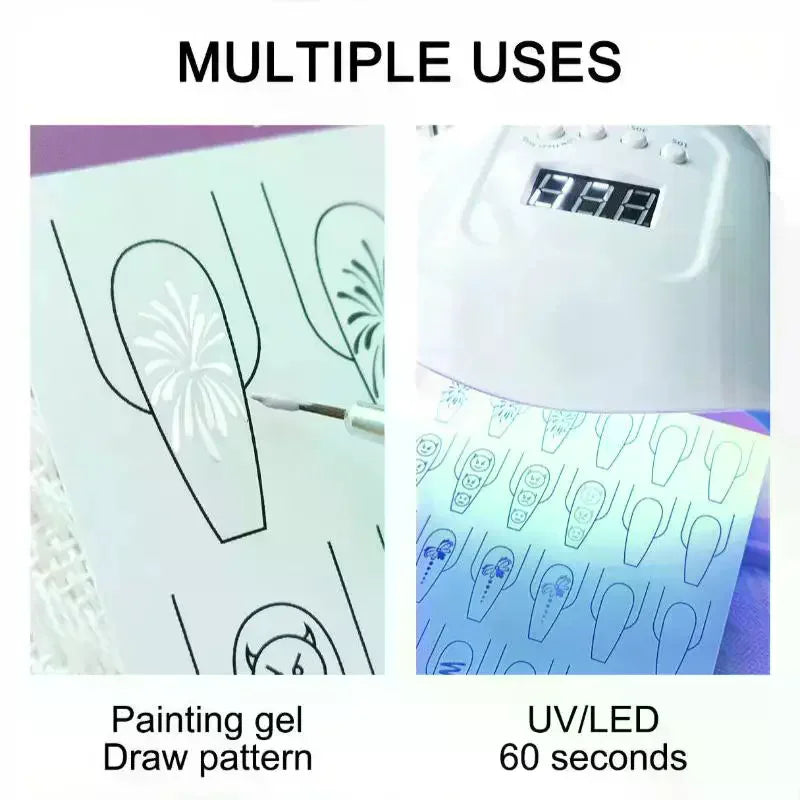 10-Pack Nail Art Practice Cards | 200+ Design Templates Nail Art Practice Cards QXL